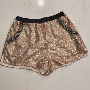 Rose Gold Sequin Shorts sz M